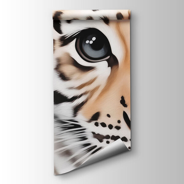 Tiger cub with leaves