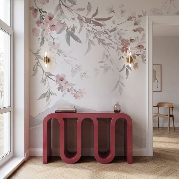 Gemälde mit Blumen auf weißem Hintergrund Gemälde mit Blumen auf weißem Hintergrund
