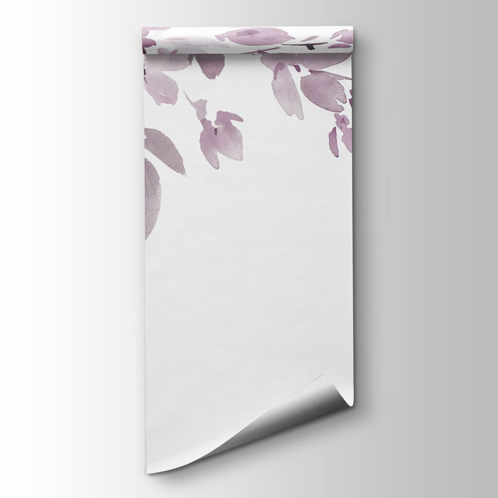 Painting of a tree branch with purple flowers Painting of a tree branch with purple flowers