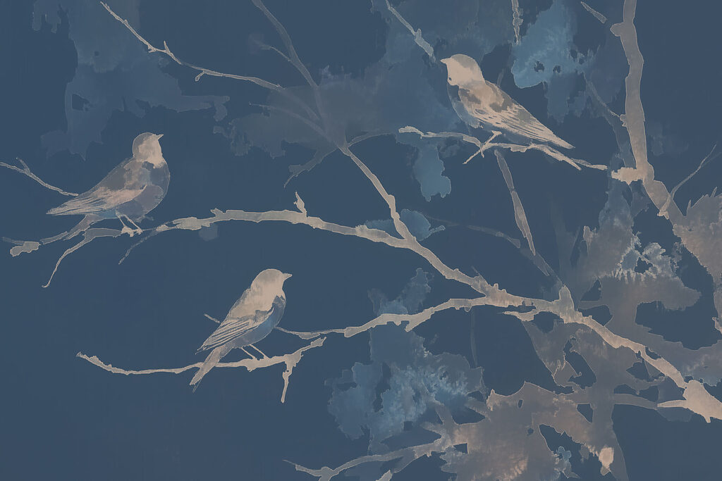 Birds on a tree branch Birds on a tree branch