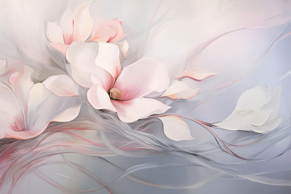 Painting of flowers and leaves Painting of flowers and leaves