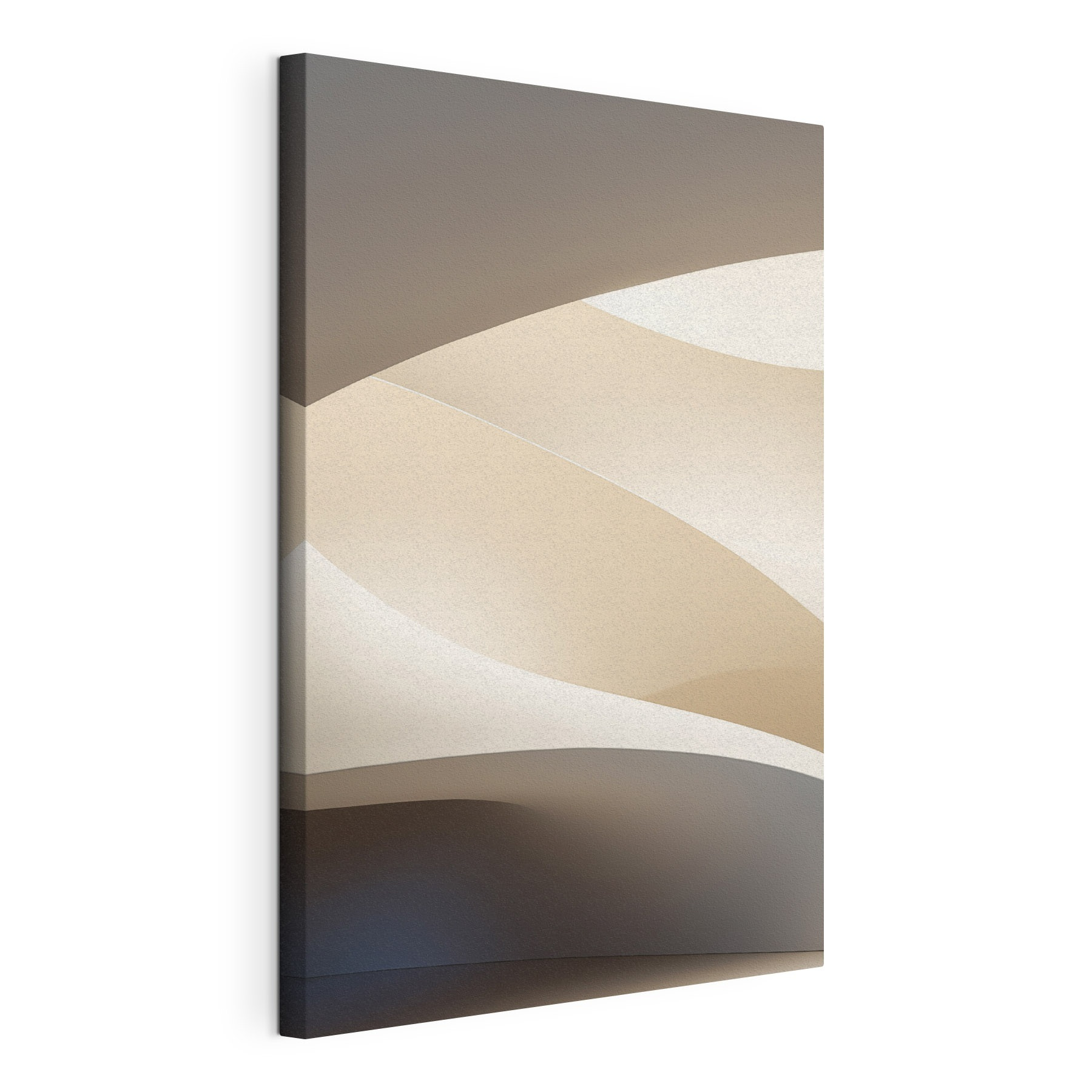 White and tan curved shapes