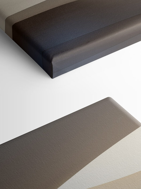 White and tan curved shapes