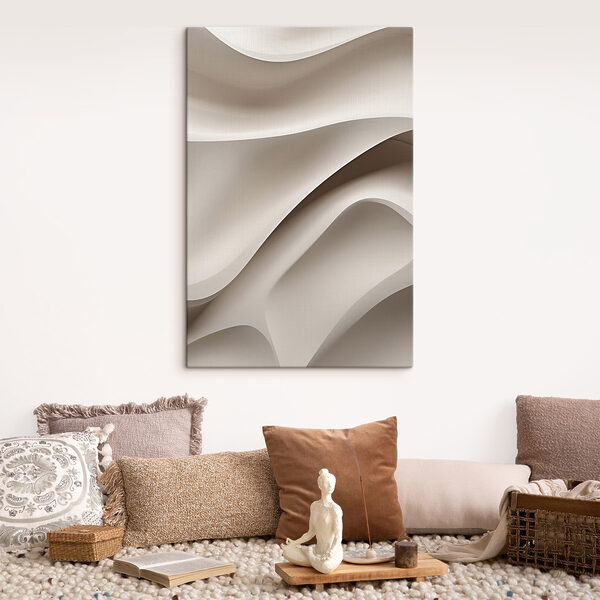 White wavy surface with a curved edge