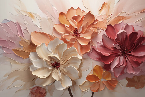 Painting of flowers on a wall Painting of flowers on a wall
