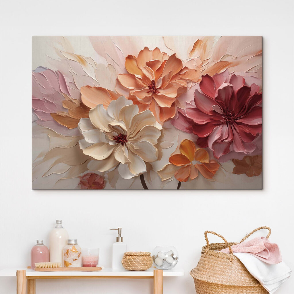 Painting of flowers on a wall Painting of flowers on a wall