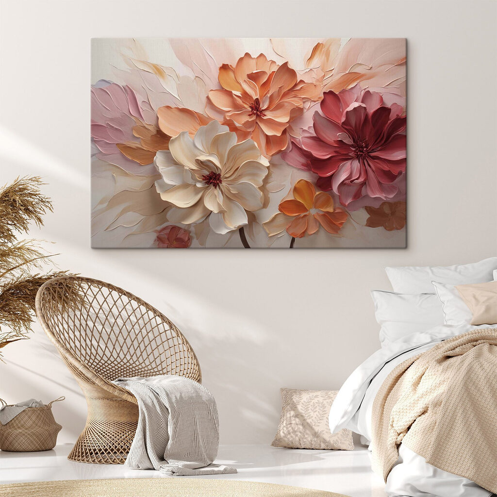 Painting of flowers on a wall Painting of flowers on a wall