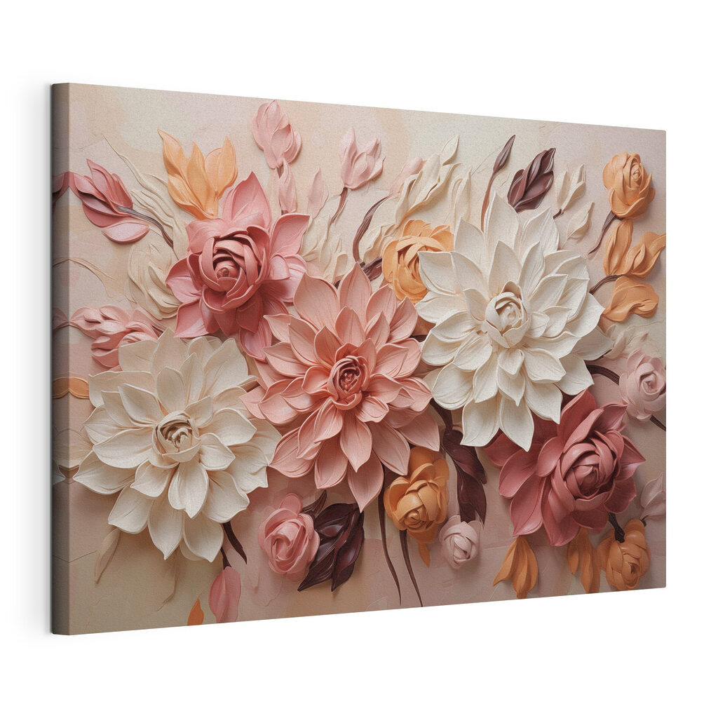 Group of flowers on a wall Group of flowers on a wall