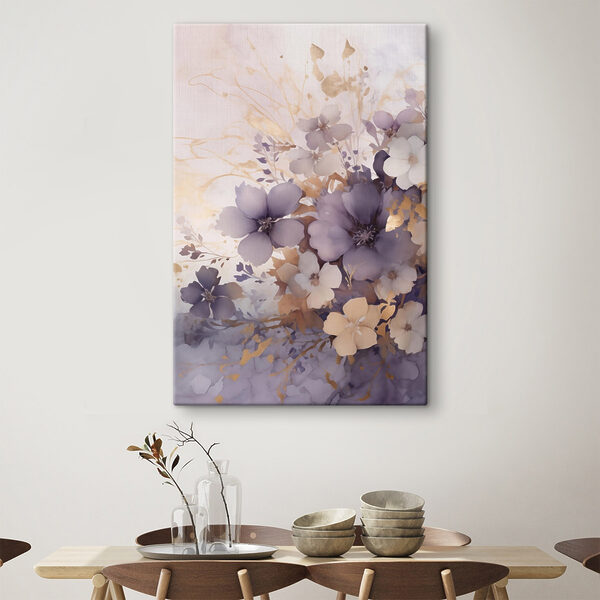 Painting of flowers on a white surface Painting of flowers on a white surface