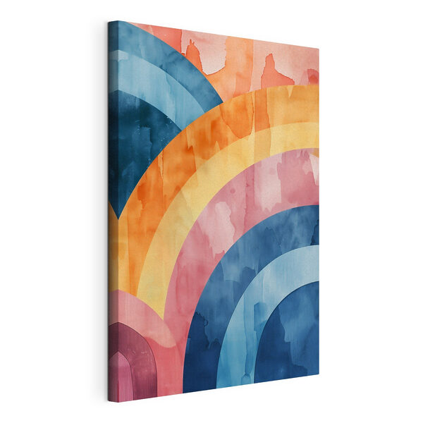 Colorful art piece with a rainbow Colorful art piece with a rainbow
