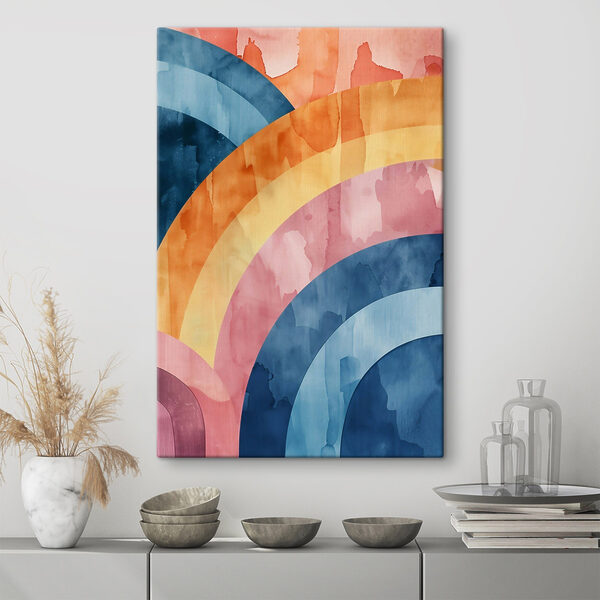 Colorful art piece with a rainbow Colorful art piece with a rainbow