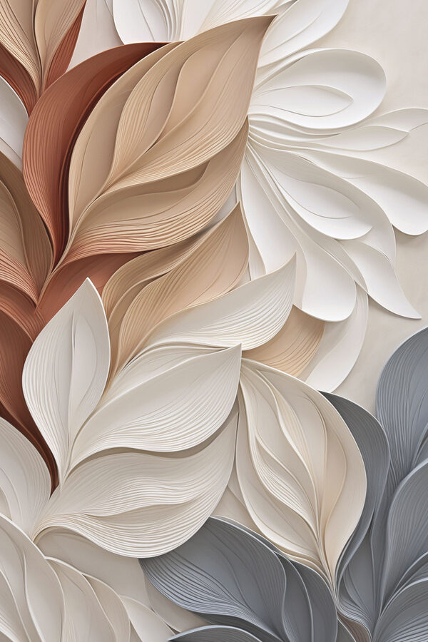 Softly flowing paper leaf design