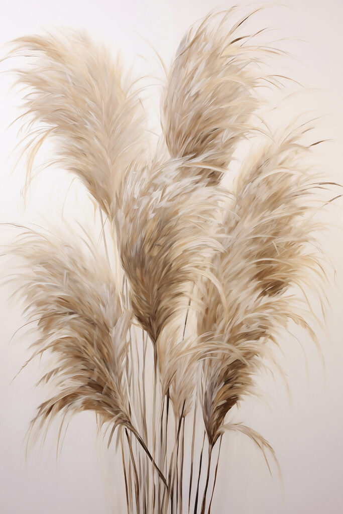 Bunch of brown and white grass