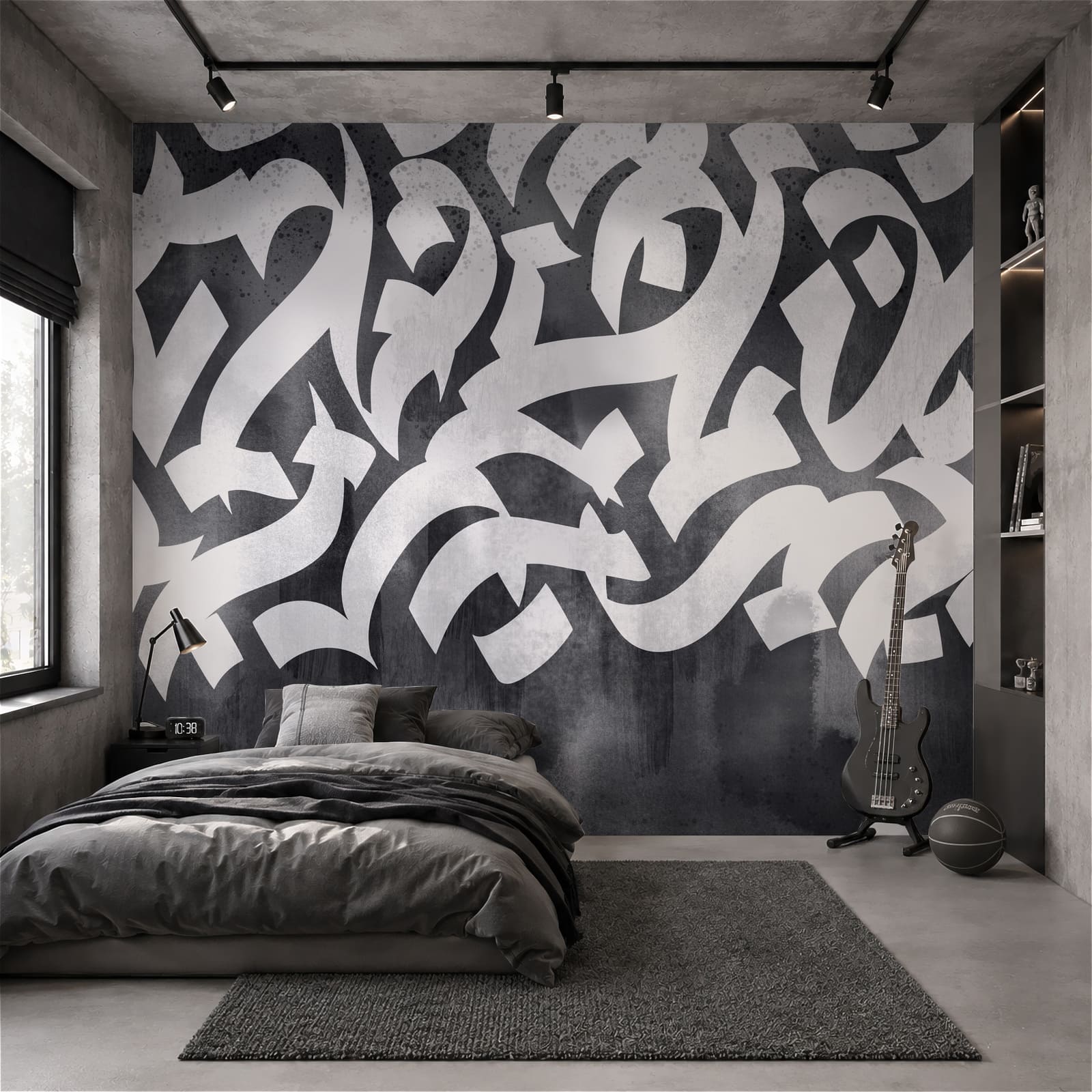 Graffiti in Weiß und Schwarz