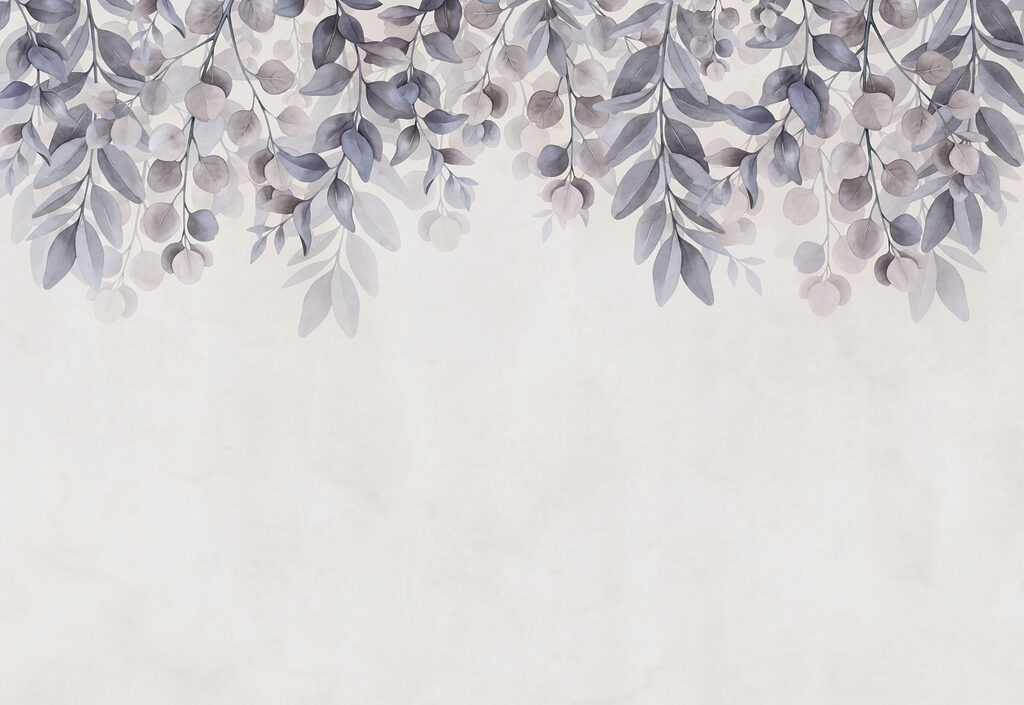 Soft pastels with delicate foliage design Soft pastels with delicate foliage design