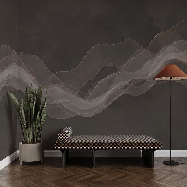 Weiße und braune Wellenlinien