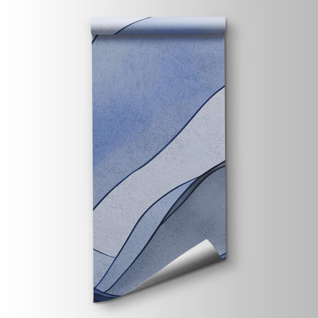 Blue wavy lines on a white background