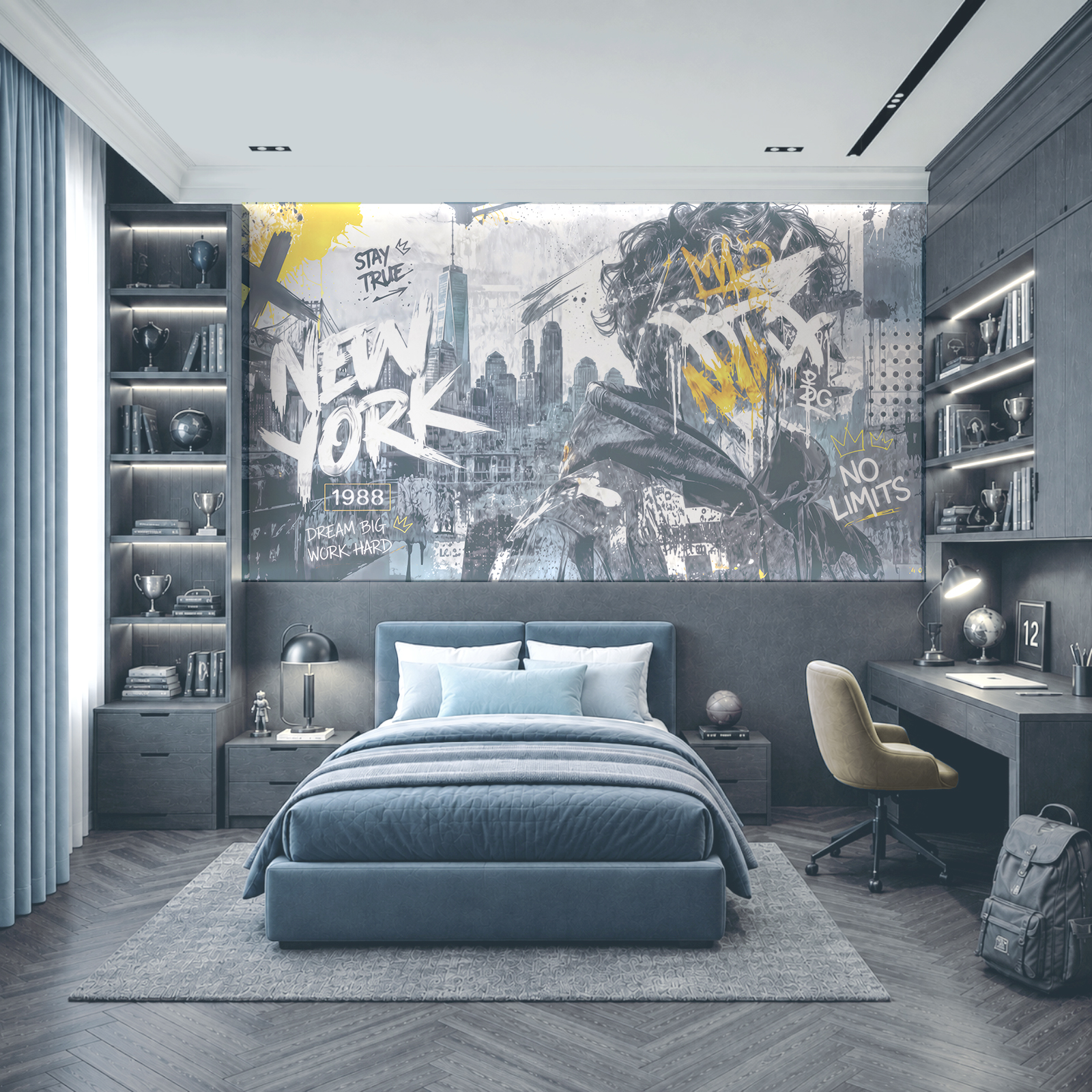 Person mit Graffiti im Gesicht