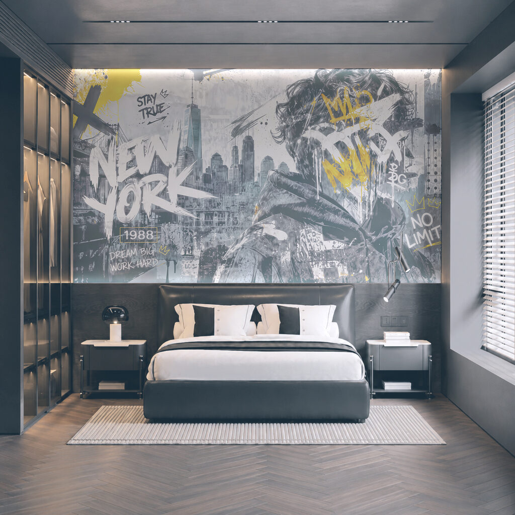 Person mit Graffiti im Gesicht