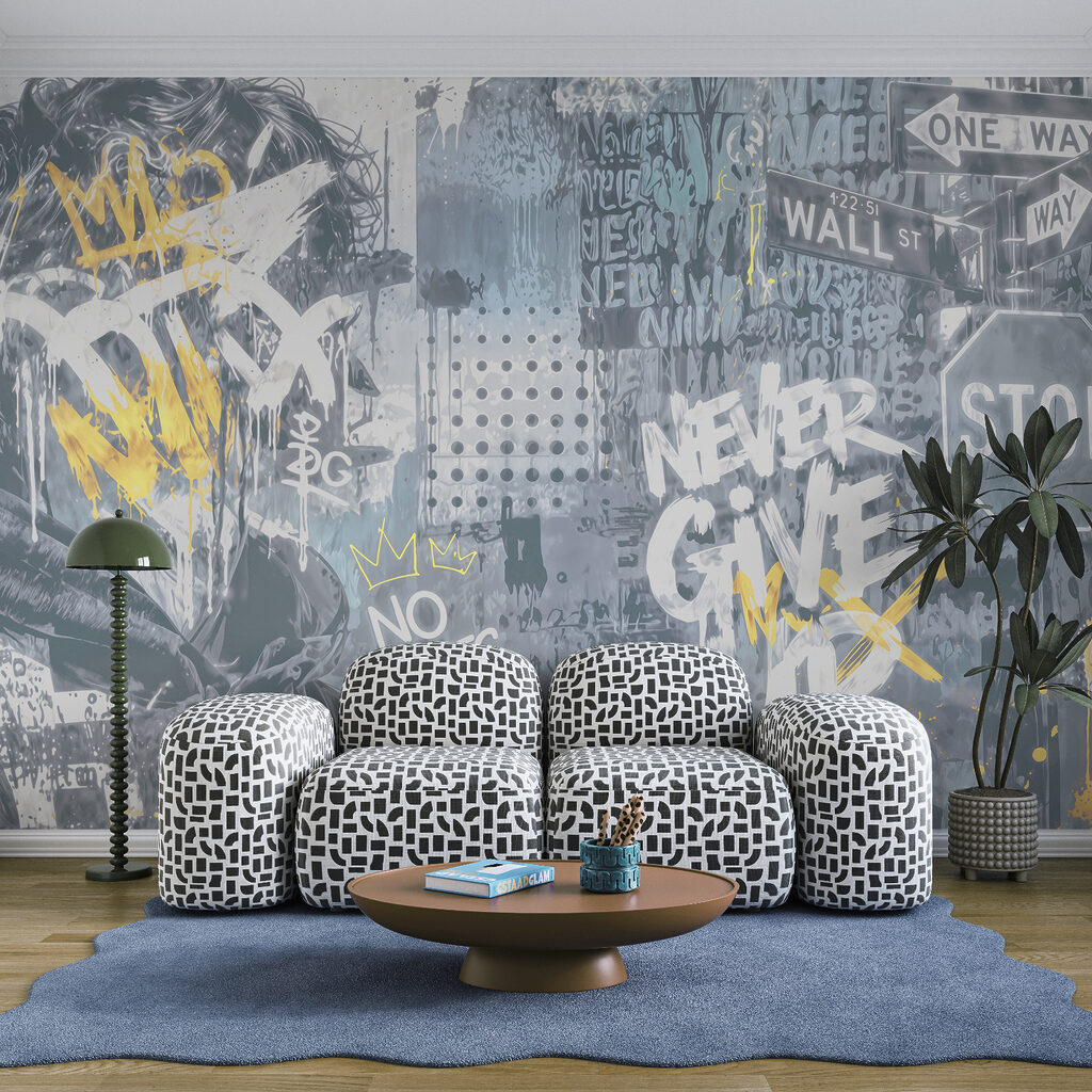 Person mit Graffiti im Gesicht