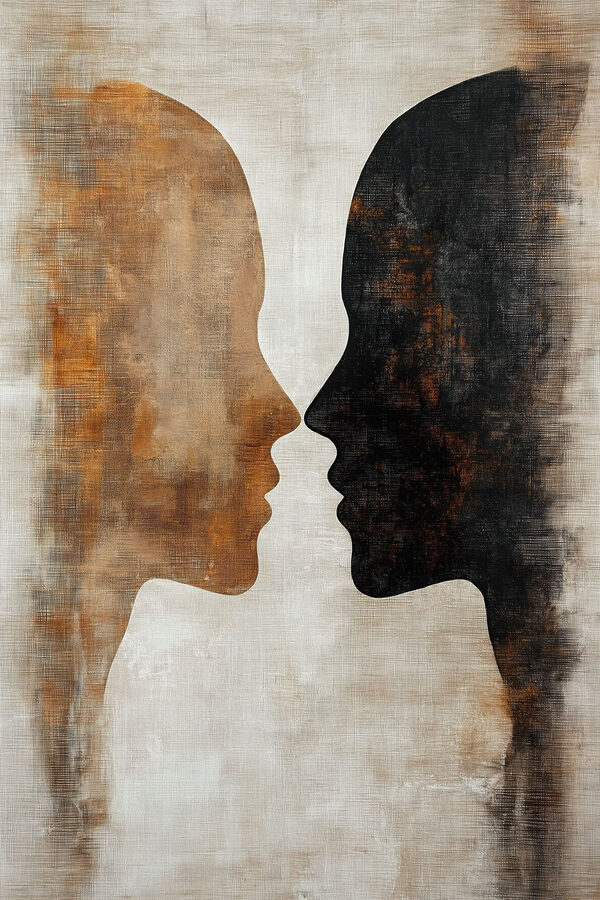 Face to face of a person