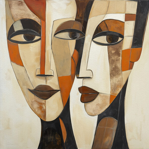 Painting of two faces