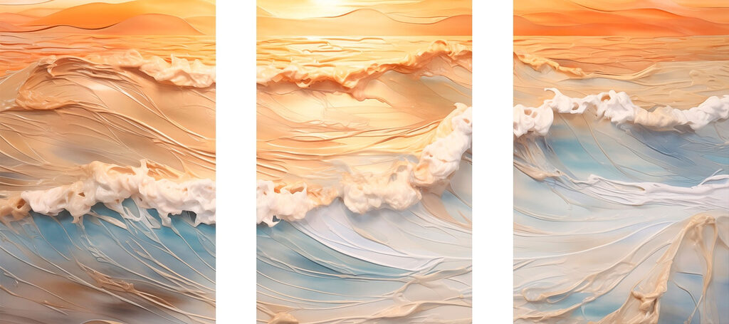Tranquil waves at sunset's edge