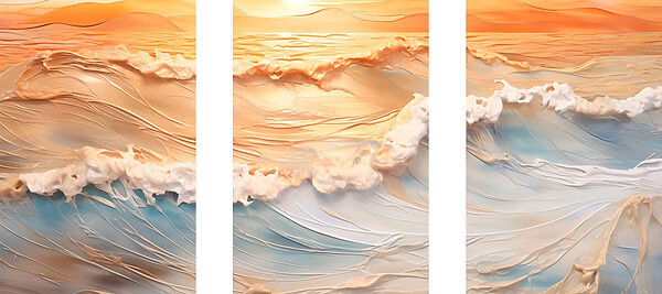 Tranquil waves at sunset's edge