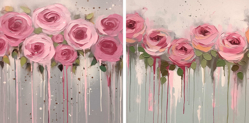 Painting of pink flowers Painting of pink flowers