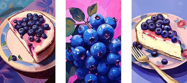 Collage of blueberries Collage of blueberries