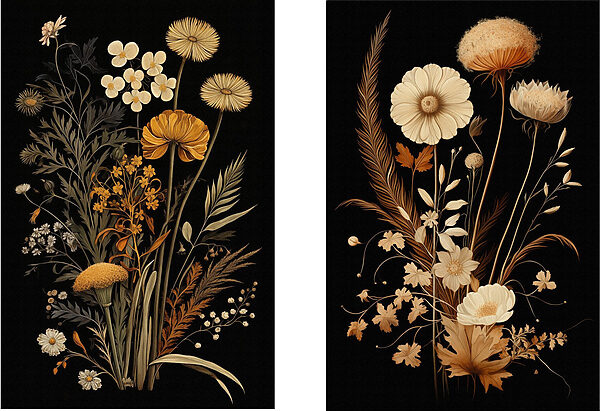 Delicate blooms in muted tones