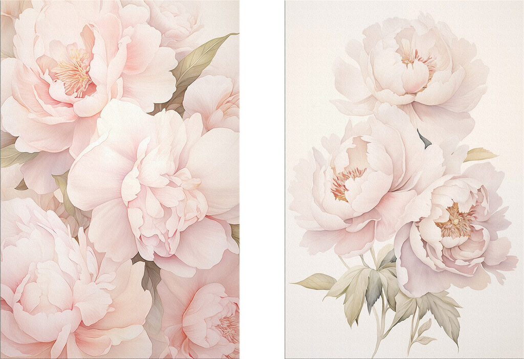 Soft blooms in gentle pastel hues