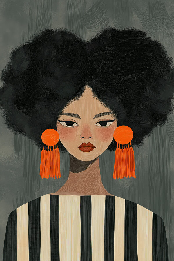 Woman with big earrings Woman with big earrings