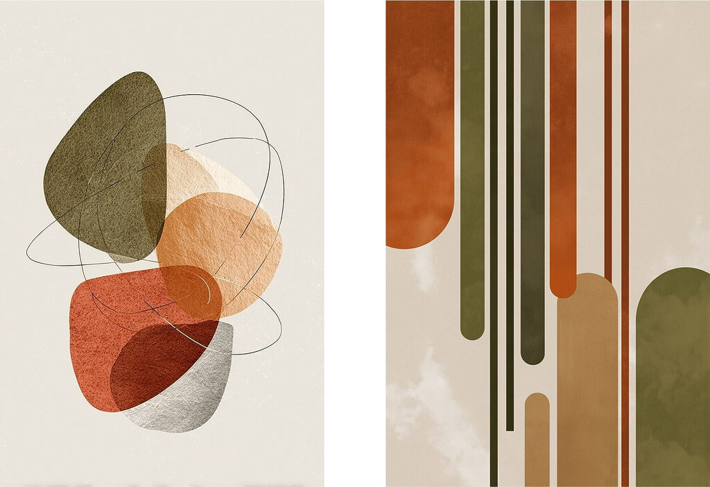 - Abstract forms in earthy tones - Abstract forms in earthy tones