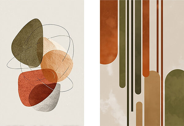 - Abstract forms in earthy tones - Abstract forms in earthy tones