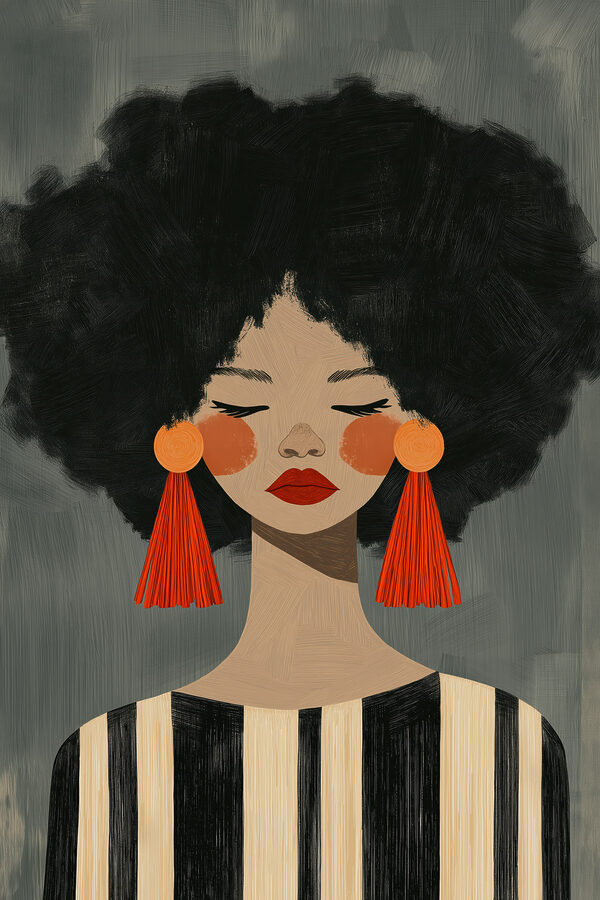 Woman with big earrings Woman with big earrings