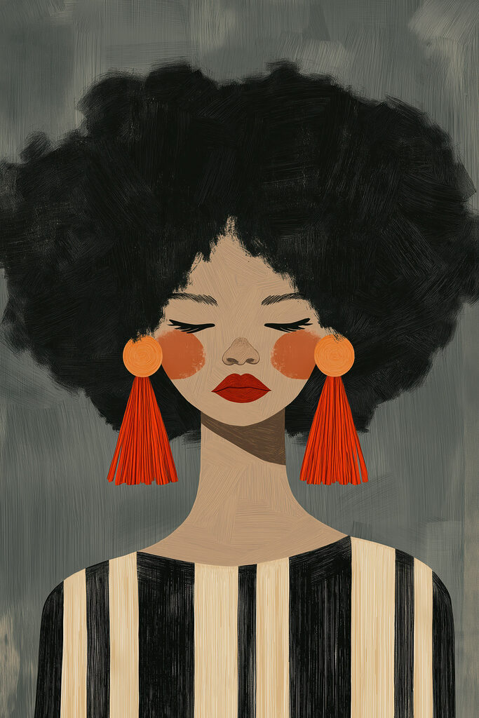 Woman with big earrings Woman with big earrings