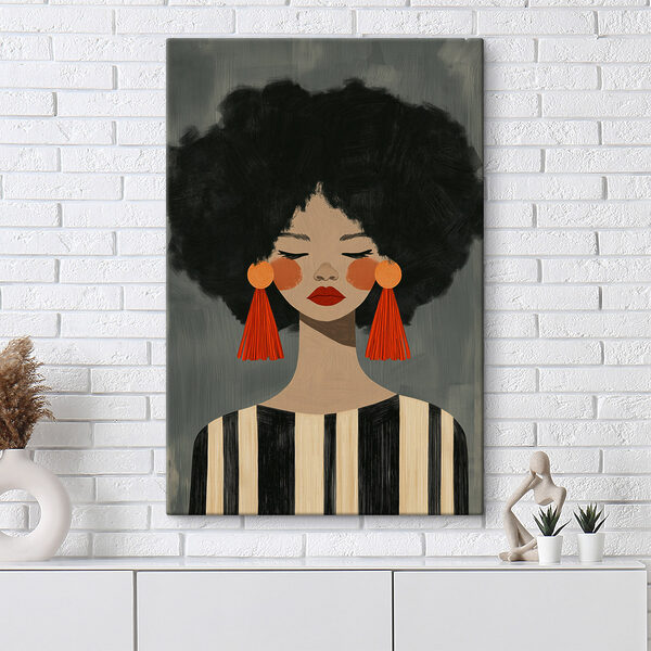 Woman with big earrings Woman with big earrings