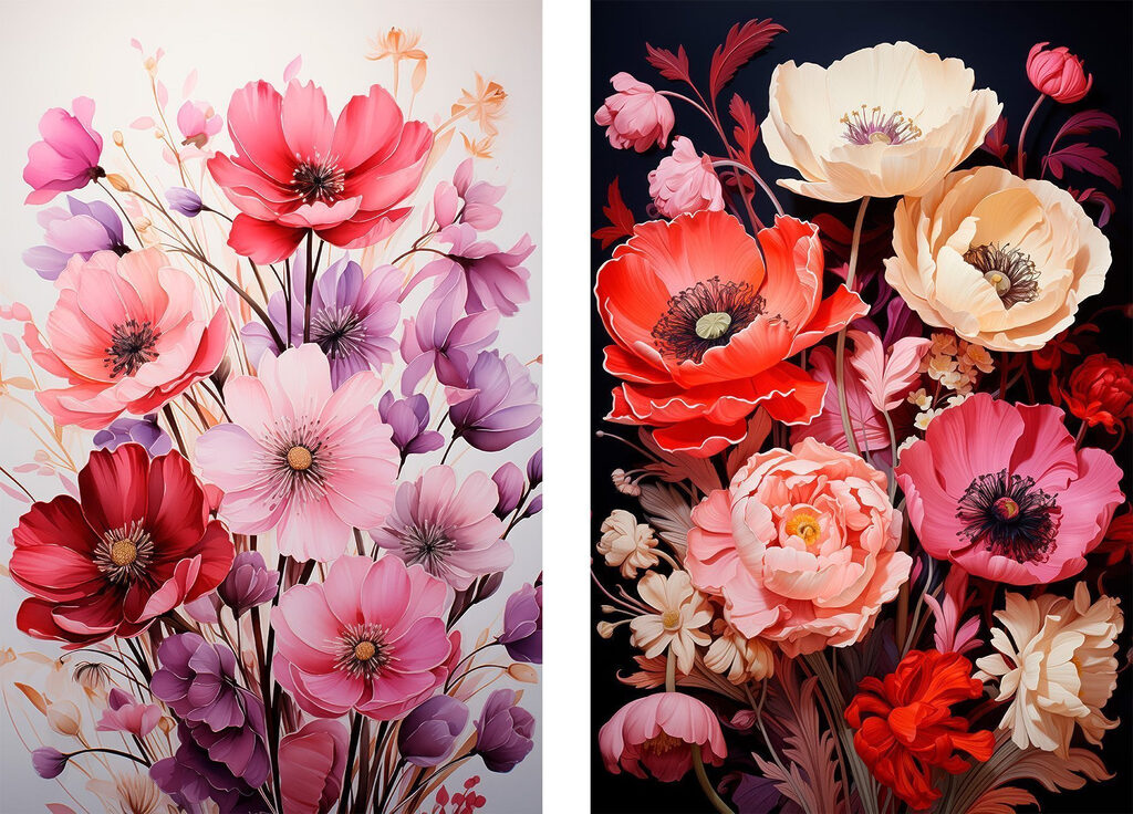 Collage of flowers Collage of flowers