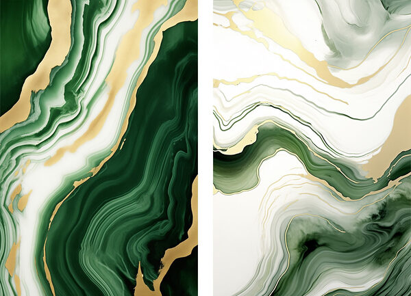 Green and white marbled surface Green and white marbled surface