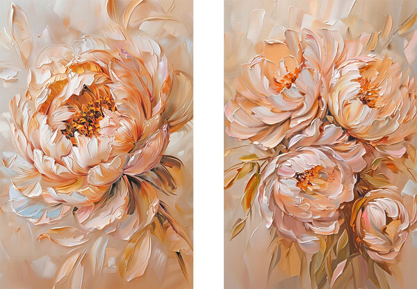 Painting of flowers on canvas Painting of flowers on canvas