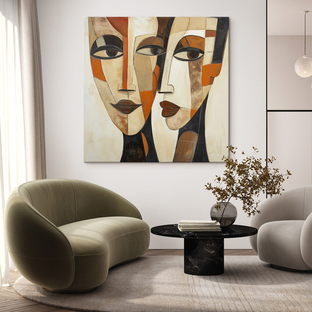 Painting of two faces