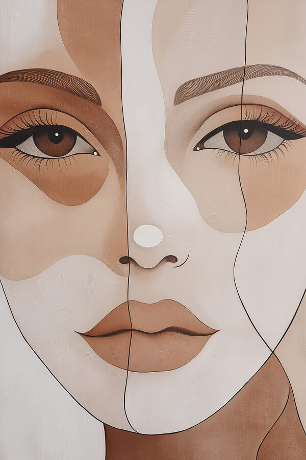 - Artistic representation of a unique face