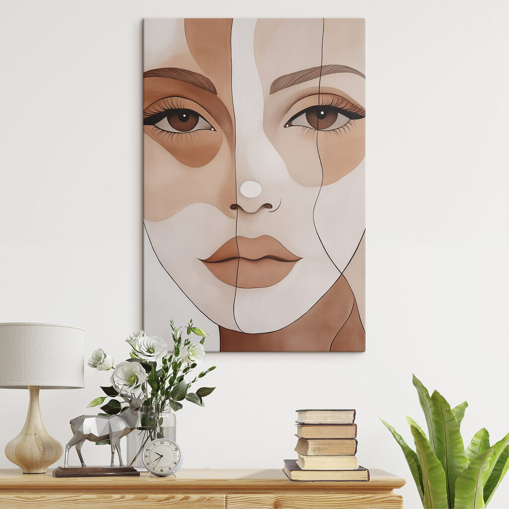 - Artistic representation of a unique face