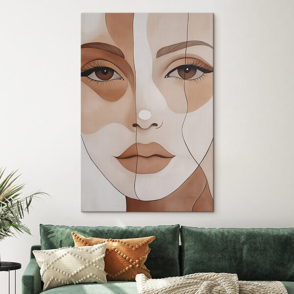 - Artistic representation of a unique face