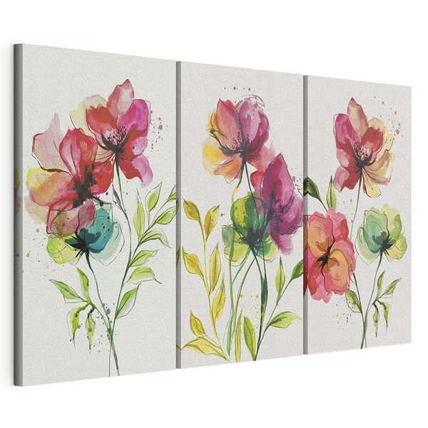 Blumen-Collage Modularer Leinwanddruck Blumen-Collage