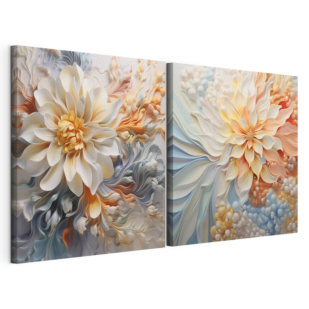 - Elegant blooms in soft pastel hues