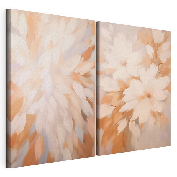 Blumenmalerei an einer Wand Modularer Leinwanddruck Blumenmalerei an einer Wand