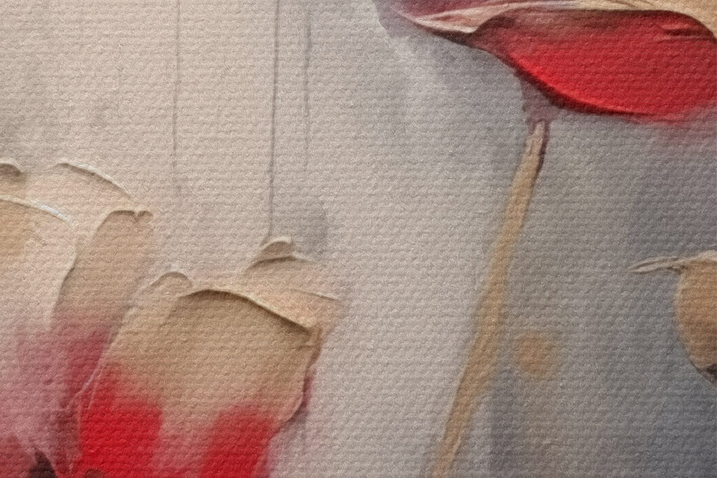 Painting of flowers on a grey background Painting of flowers on a grey background