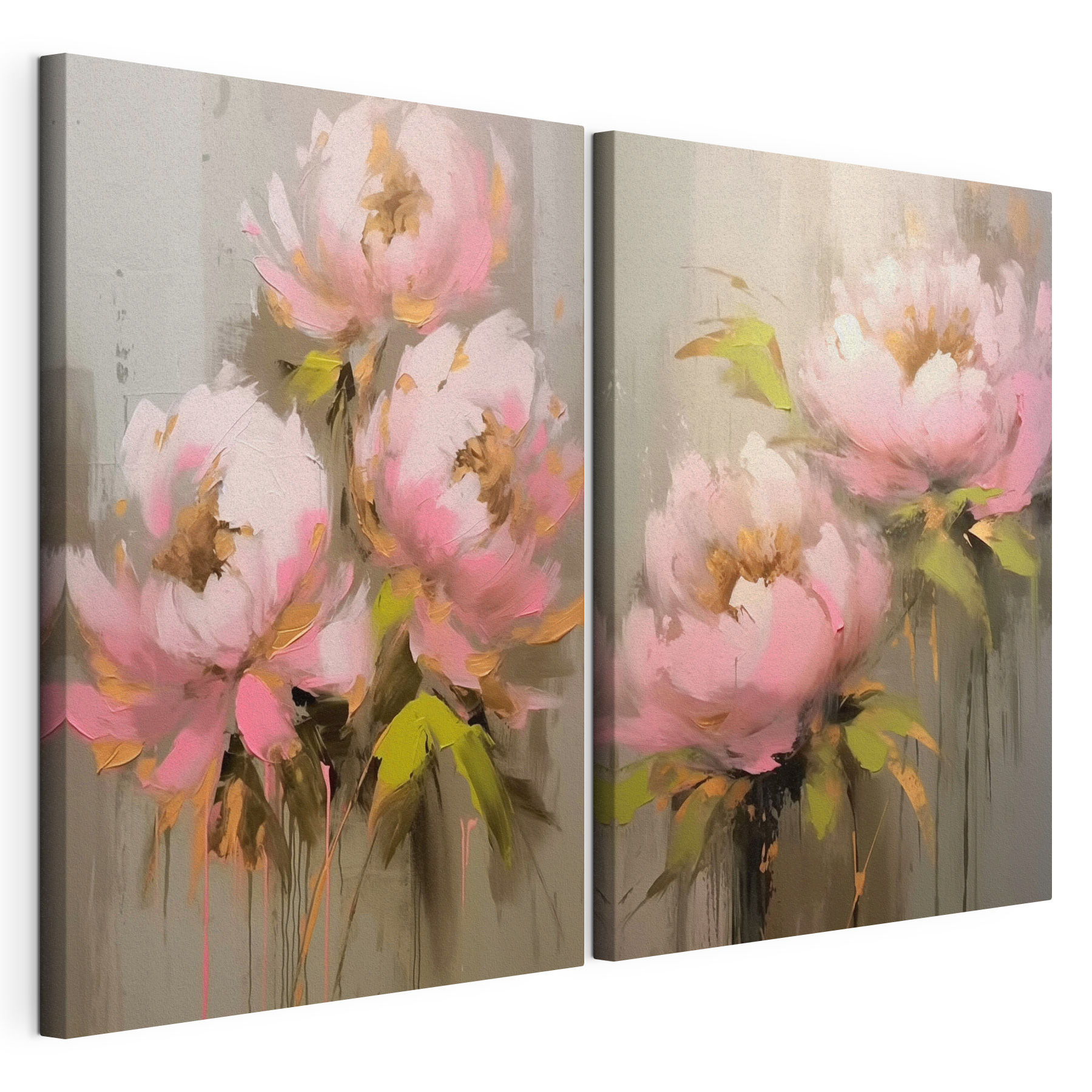 Painting of flowers on a grey background Painting of flowers on a grey background